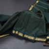 Semi Silk Bottle Green Checked Silk Saree And Zari Border
