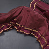 Semi Silk Wine Colour Checked Silk Saree And Rettapet Border