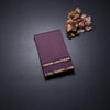 Semi Silk Purple Checked Silk Saree And Rettapet Border