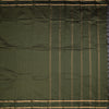 Semi Silk Olive Green Checked Silk Saree And Rettapet Border