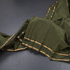 Semi Silk Olive Green Checked Silk Saree And Rettapet Border