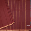 Semi Silk Maroon Checked Silk Saree And Zari Border