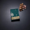 Semi Silk Dark Green Saree With Floral And Tree Design And Zari Border