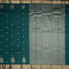 Semi Silk Dark Green Saree With Floral And Tree Design And Zari Border
