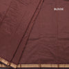 Semi Silk Cinnamon Brown Checked Silk Saree And Zari Border