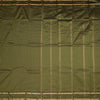 Semi Silk Olive Green Checked Silk Saree And Rettapet Border