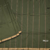 Semi Silk Leaf Green Checked Silk Saree And Zari Border