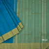 Peacock Blue Silk Saree With Zari Buttas And Zari Border