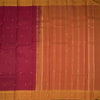 Maroon Silk Saree With Zari Buttas And Yellow Border