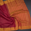 Maroon Silk Saree With Zari Buttas And Yellow Border