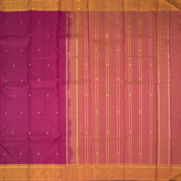 Dark Pink Silk Saree With Zari Buttas And Zari Border