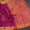 Dark Pink Silk Saree With Zari Buttas And Zari Border
