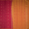 Red Borderless Silk Saree With Floral Zari Buttas