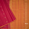 Red Borderless Silk Saree With Floral Zari Buttas