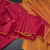 Red Borderless Silk Saree With Floral Zari Buttas