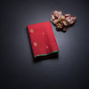 Red Borderless Silk Saree With Floral Zari Buttas 02