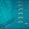 Peacock Blue Silk Saree With Zari Buttas And Zari Checked Border