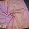 Light Pink Silk Saree With Chakra Buttas And Gold Zari Border