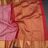 Taffy Pink Silk Saree Peacock And Chakra Buttas And Gold Zari Border