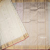 Cream Silk Saree With Chakra Buttas And Rettapet Border