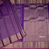 Dark Violet Silk Saree With Peacock And Chakra Buttas And Gold Zari Border