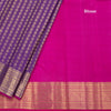Dark Violet Silk Saree With Peacock And Chakra Buttas And Gold Zari Border