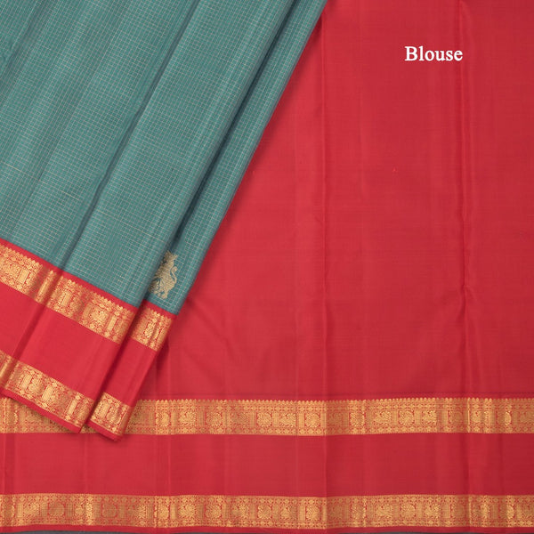 Sage Green Vairaoosi Silk Saree With Yazhi Design And Rettapet Border