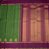 Parrot Green Checked Silk Saree And Rettapet Border