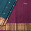 Peacock Blue Stripes Silk Saree With Peacock Design And Gold Zari Border