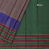 Multi Colour Stripes Silk Saree And Two Colour Border With Temple Design