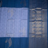 Ice Blue Thread Work Silk Saree With Leaf Design