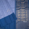 Ice Blue Thread Work Silk Saree With Leaf Design
