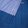 Ice Blue Thread Work Silk Saree With Leaf Design