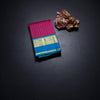 Dark Hot Pink Silk Saree With Stripes Design And Gold Zari With Thread Border