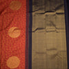 Brick Red Borderless Thread Work Saree And Contrast Pallu