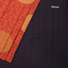 Brick Red Borderless Thread Work Saree And Contrast Pallu