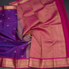 Purple Silk Saree With Zari Buttas And Gold Zari Border