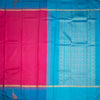 KSSMLSR42081-2-Hot-Pink-Plain-Silk-Saree-And-Blue-Border-full-veiw