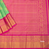 KSSMLSR42082-3-Parrot-Green-Checked-Silk-Saree-With-Peacock-And-Chakra-Buttas-And-Zari-Border-pallu