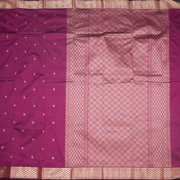 KSSMLSR42093-2-Semi-Silk-Dark-Pink-Saree-With-Zari-Buttas-full-veiw