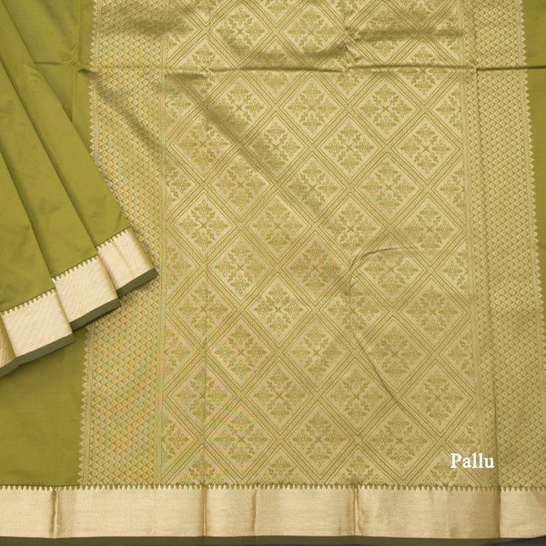 KSSMLSR42094-3-Semi-Silk-Olive-Green-Plain-Saree-And-Zari-Border-02-pallu
