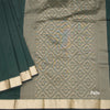 KSSMLSR42110-3-Semi-Silk-Plain-Dark-Green-Saree-And-Zari-Border-pallu