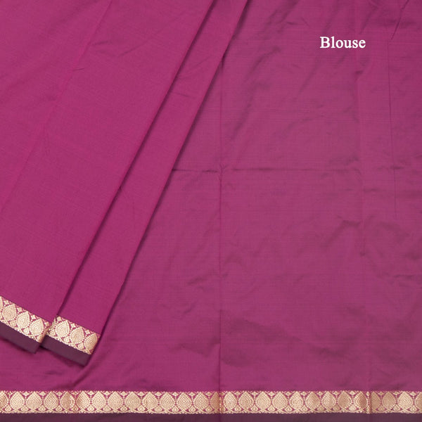 KSSMLSR42111-4-Semi-Silk-Plain-Dark-Pink-Saree-And-Zari-Border-blouse