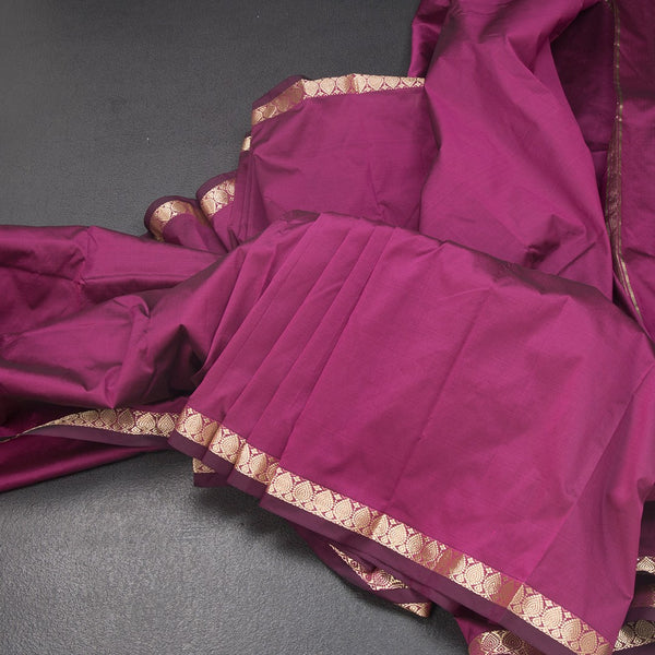 KSSMLSR42111-Semi-Silk-Plain-Dark-Pink-Saree-And-Zari-Border-main