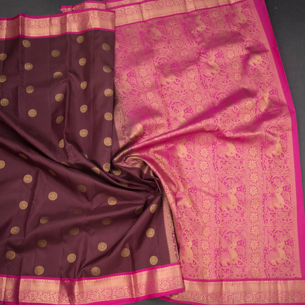 KSSMLSR42230-5-Maroon-Silk-Saree-With-Chakra-Buttas-And-Gold-Zari-Border-crush