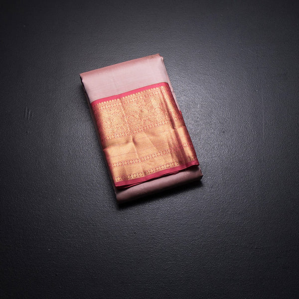 KSSMLSR42232-1-Peach-Silk-Saree-With-Leaf-Design-And-Gold-Zari-Border-fold