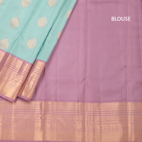 KSSMLSR42233-4-Light-Blue-Silk-Saree-With-Floral-Zari-Buttas-And-Gold-Zari-Border-blouse