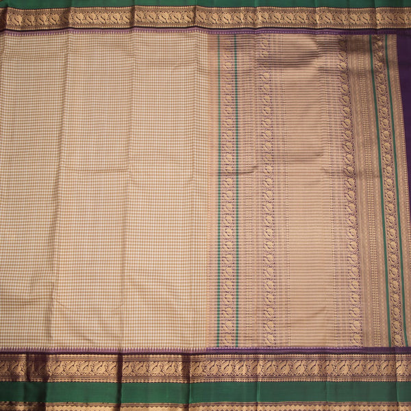 KSSMLSR42237-2-Multi-Colour-Checked-Silk-Saree-And-Zari-With-Thread-Temple-Border-03-full-veiw