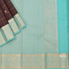 KSSMLSR42241-3-Dark-Brown-Checked-Silk-Saree-With-Peacock-And-Chakra-Buttas-And-Gold-Zari-Border-pallu