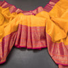 KSSMLSR42245-Mango-Yellow-Zari-Checked-Silk-Saree-And-Pink-Gold-Zari-Border-main